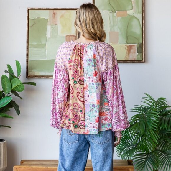 Oli & Hali Multicolor Floral and Paisley Tunic - Picture 7 of 8